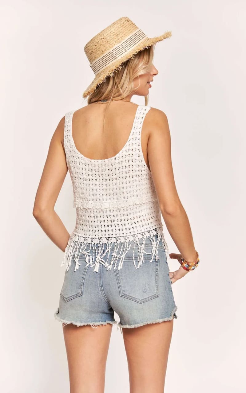 Adora - Fringe Hem Crochet Tank - Top