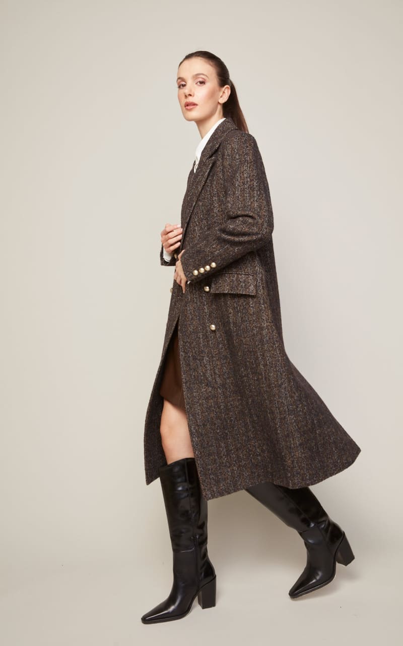 Adrøit Atelier- Bennett Wool Blend Coat in Espresso