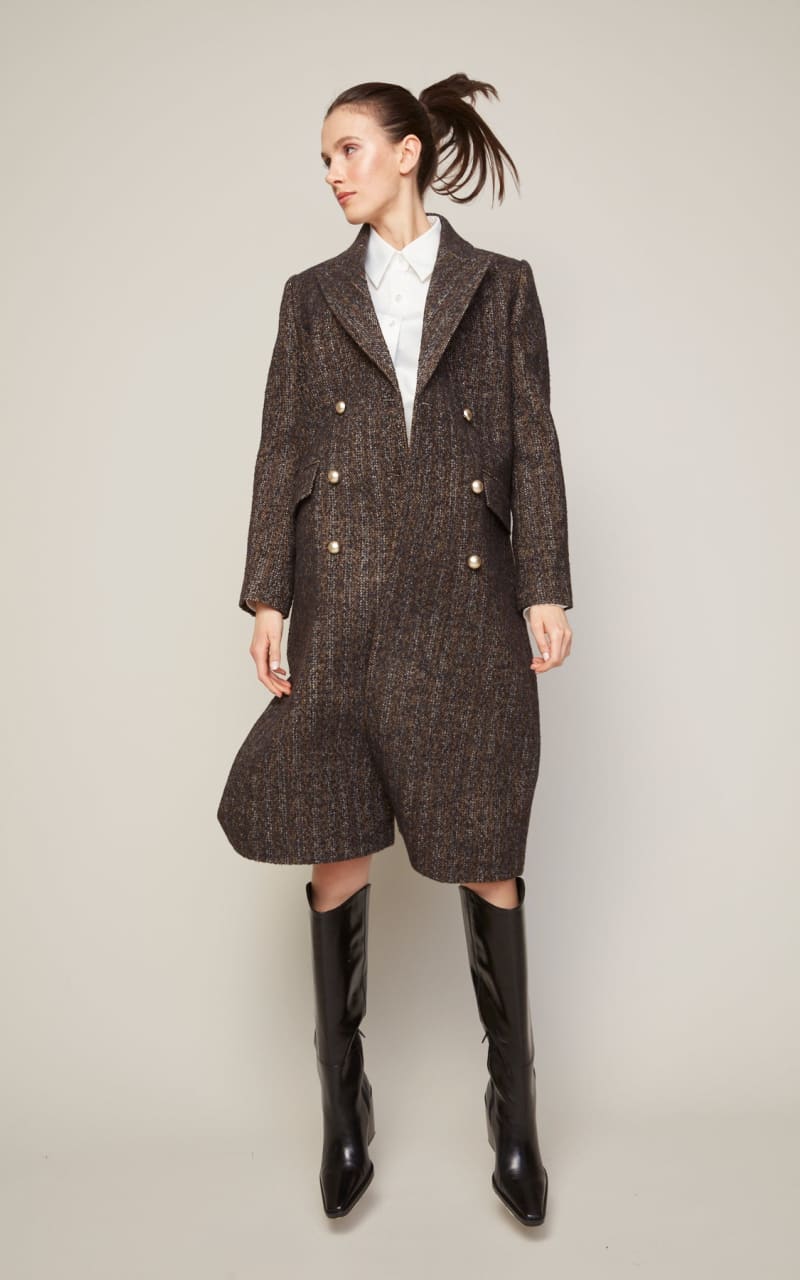 Adrøit Atelier- Bennett Wool Blend Coat in Espresso