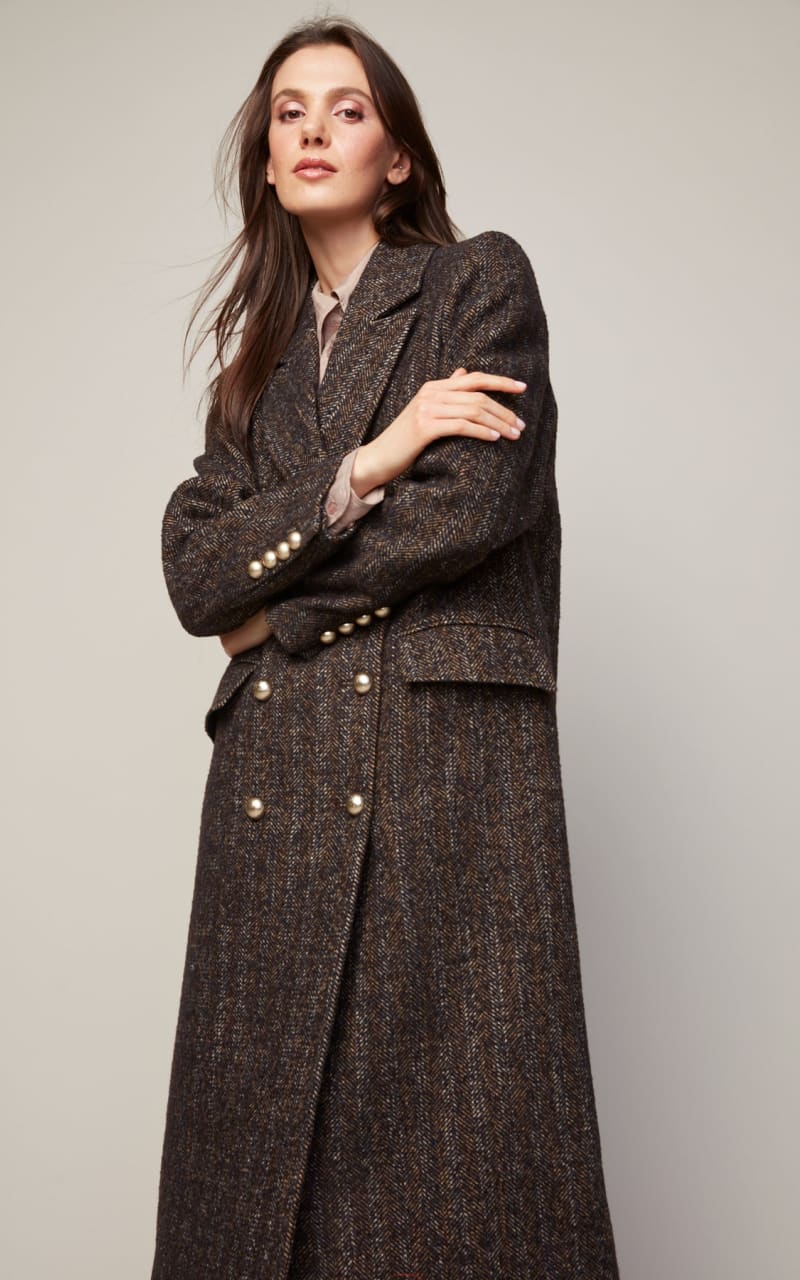 Adrøit Atelier- Bennett Wool Blend Coat in Espresso
