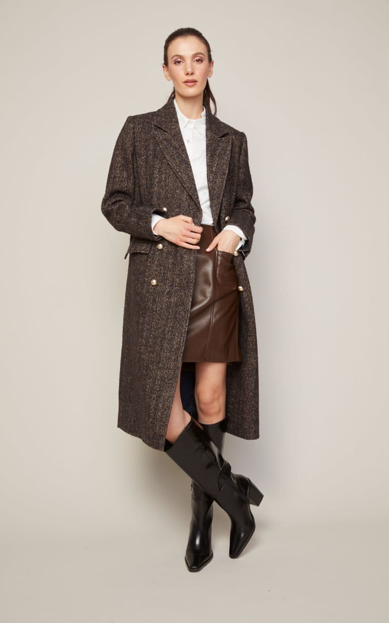 Adrøit Atelier- Bennett Wool Blend Coat in Espresso