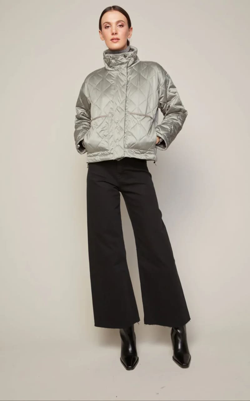 Adrøit Atelier- Billie Quilted Coat in Agave Green