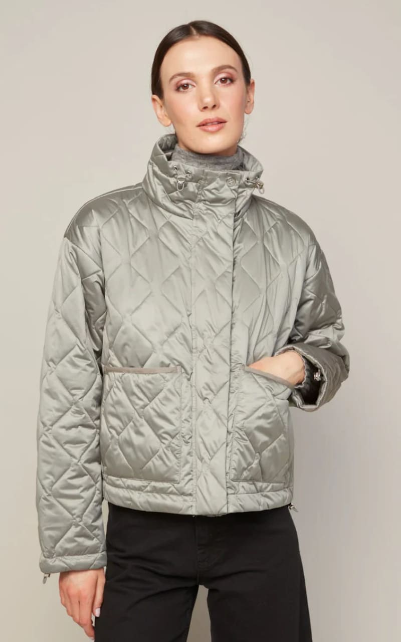 Adrøit Atelier- Billie Quilted Coat in Agave Green