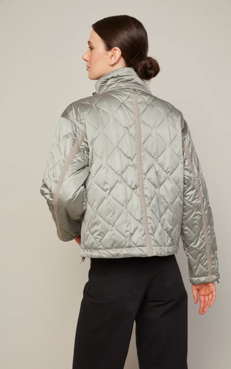 Adrøit Atelier- Billie Quilted Coat in Agave Green