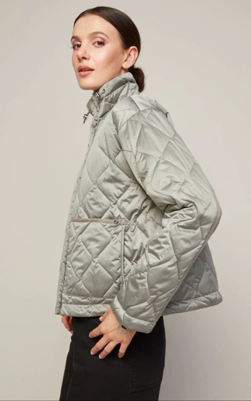 Adrøit Atelier- Billie Quilted Coat in Agave Green