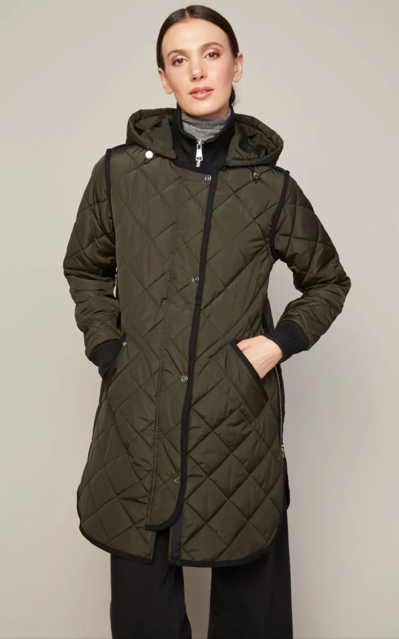 Adrøit Atelier- Libby Quilted Coat in Forrest Green