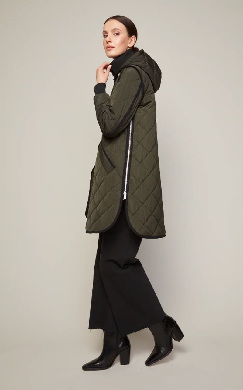 Adrøit Atelier- Libby Quilted Coat in Forrest Green