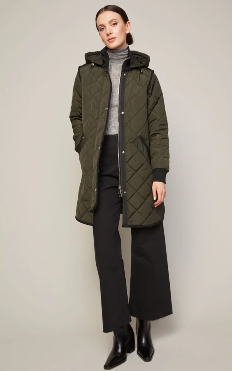 Adrøit Atelier- Libby Quilted Coat in Forrest Green