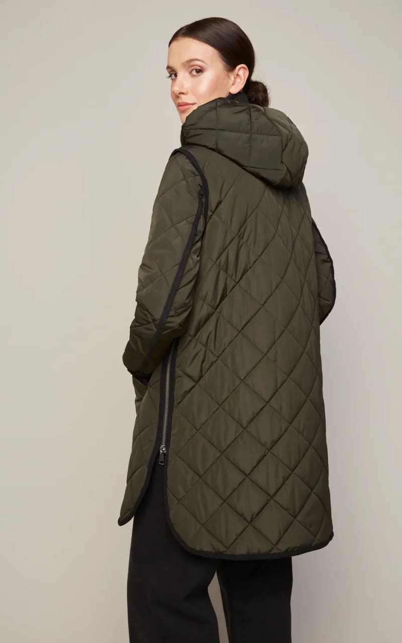 Adrøit Atelier- Libby Quilted Coat in Forrest Green