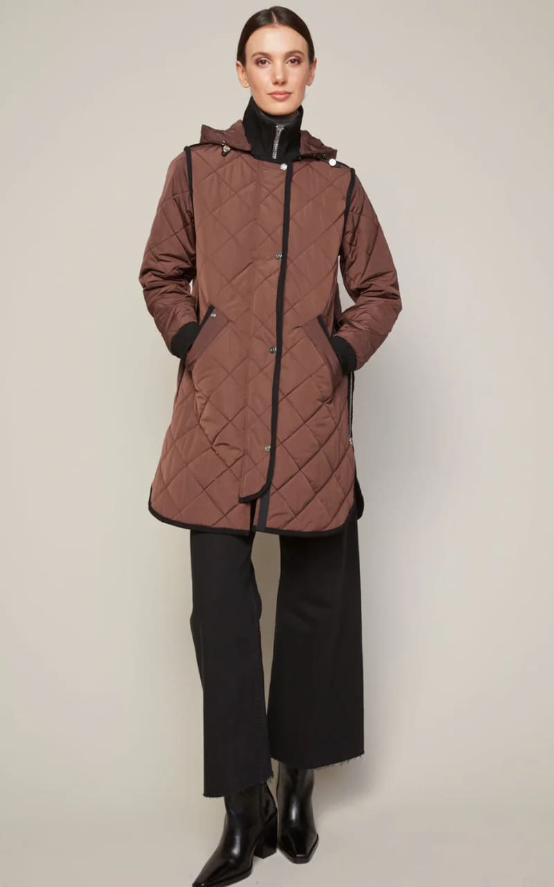 Adrøit Atelier- Libby Quilted Coat in Java - Outerwear