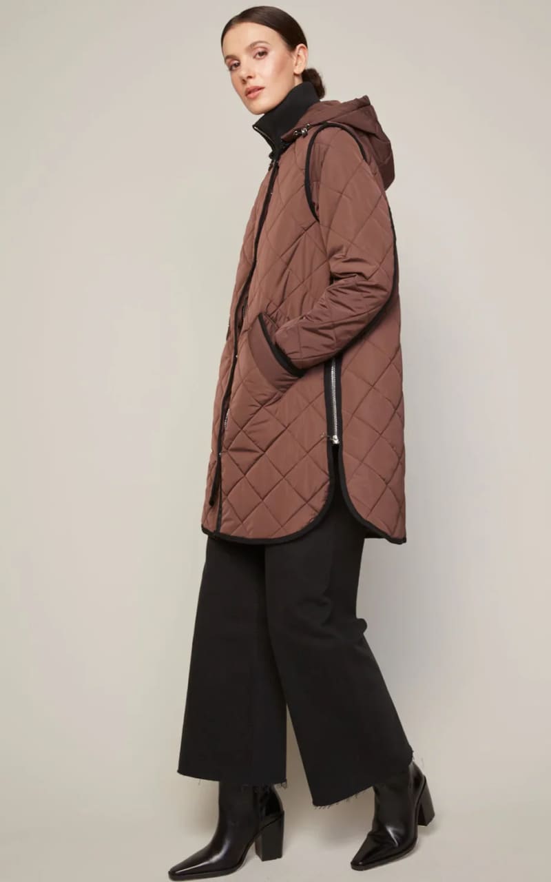 Adrøit Atelier- Libby Quilted Coat in Java - Outerwear