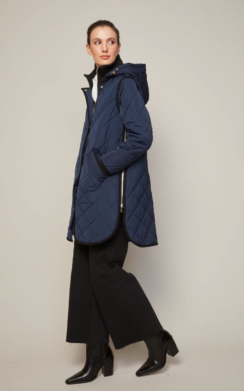 Adrøit Atelier- Libby Quilted Coat in Navy - Outerwear
