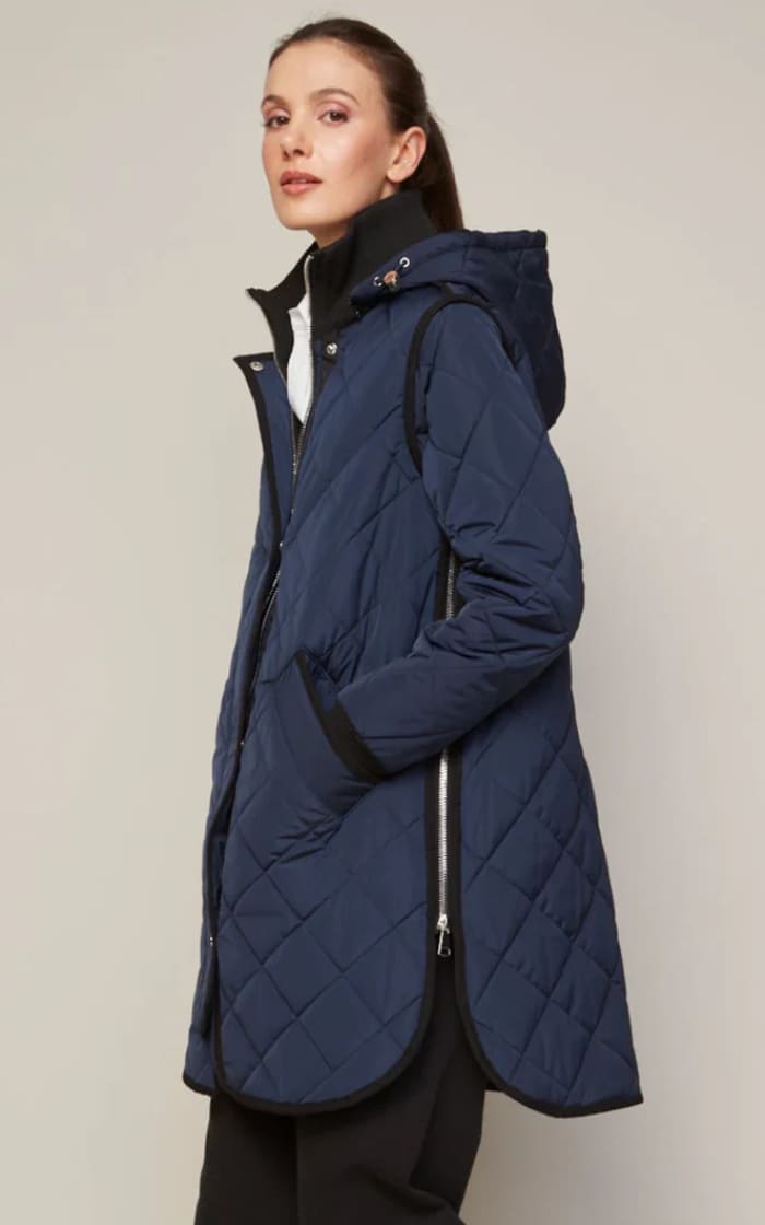 Adrøit Atelier- Libby Quilted Coat in Navy - Outerwear