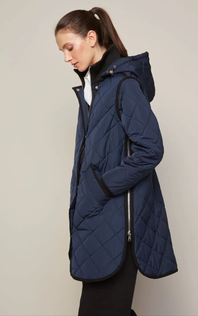 Adrøit Atelier- Libby Quilted Coat in Navy - Outerwear
