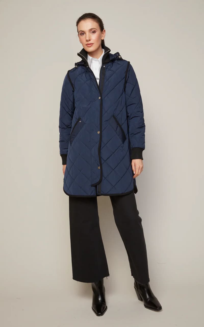 Adrøit Atelier- Libby Quilted Coat in Navy - Outerwear