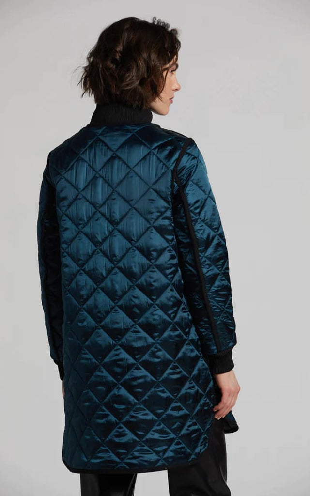 Adroit Atelier - Libby Vegan Leather Trim Quilted Coat -