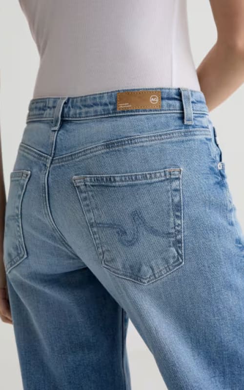AG Jeans- Adria Low Rise Twisted Wide Leg in Helios - denim
