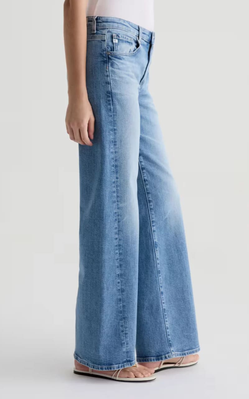 AG Jeans- Adria Low Rise Twisted Wide Leg in Helios - denim