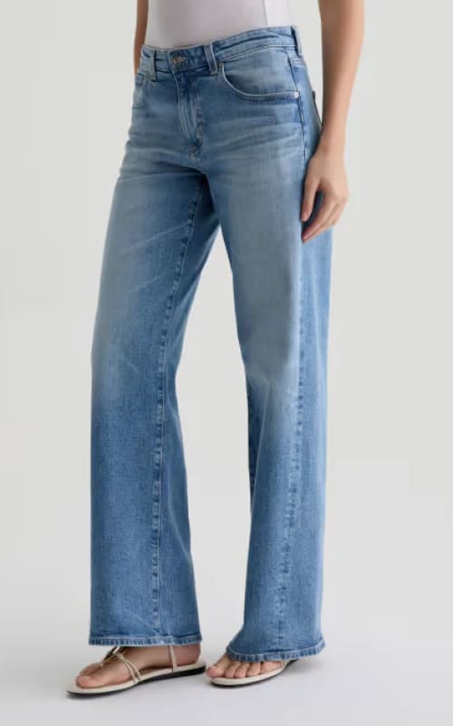 AG Jeans- Adria Low Rise Twisted Wide Leg in Helios - denim