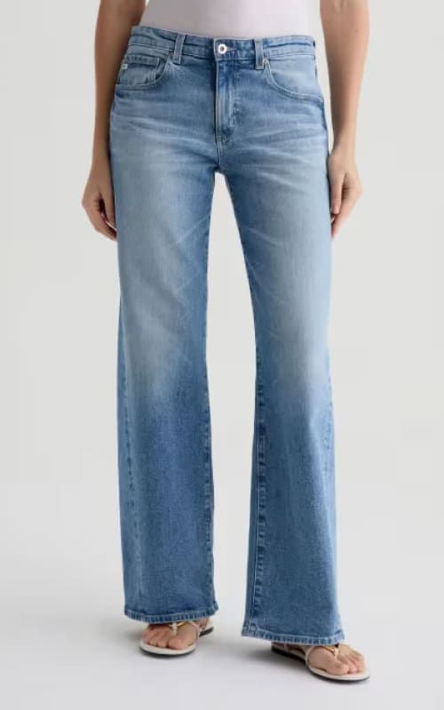 AG Jeans- Adria Low Rise Twisted Wide Leg in Helios - denim