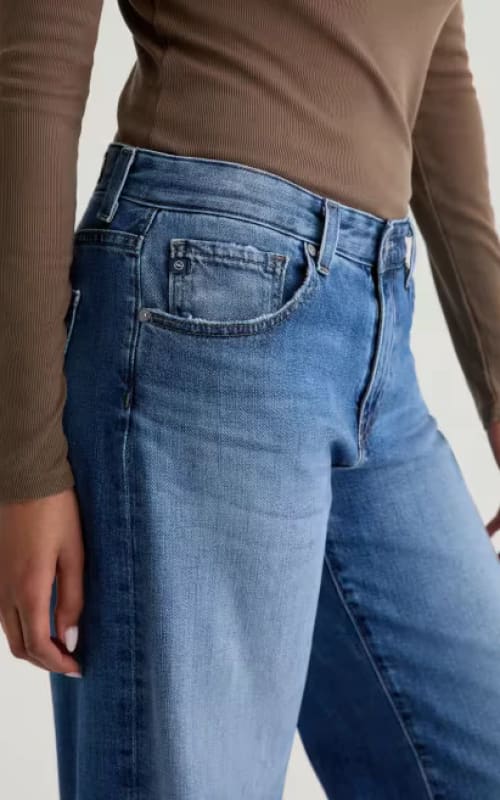 AG Jeans- Adria Low Rise Wide Leg in Headline - denim
