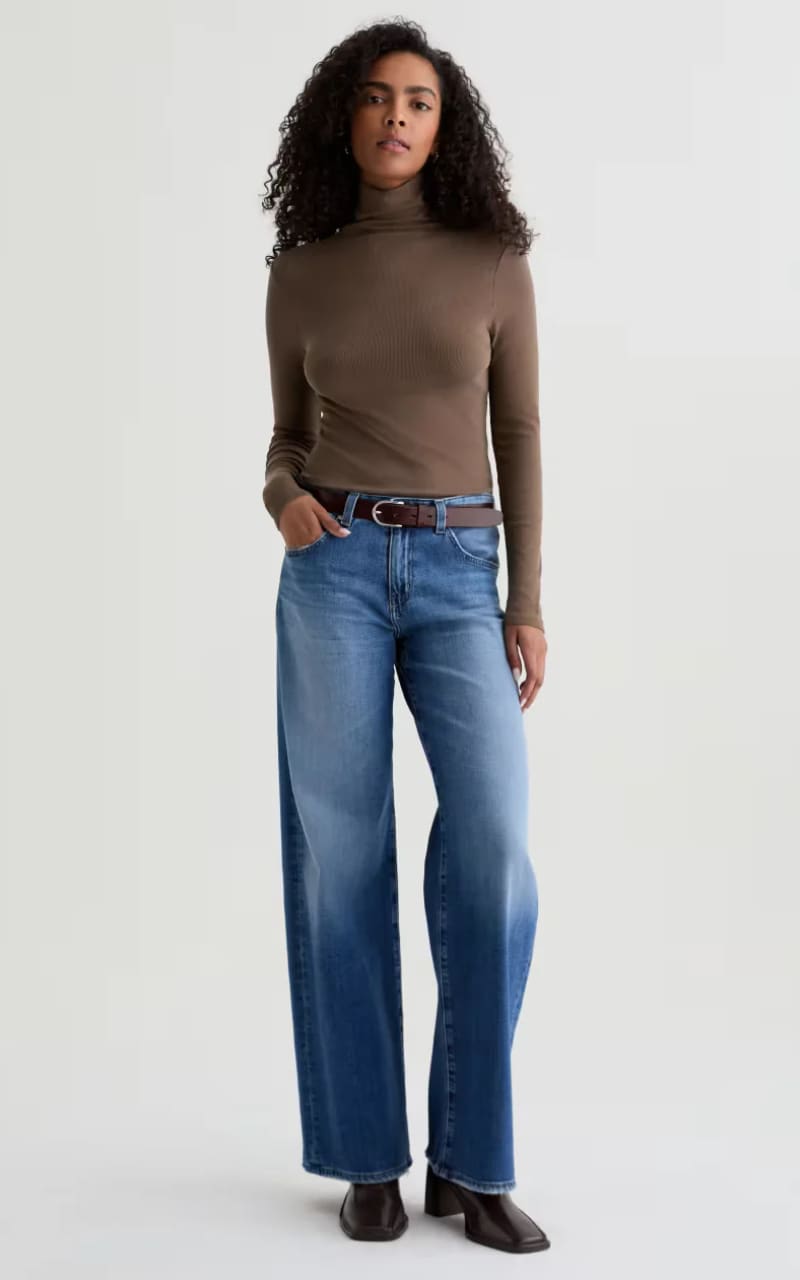 AG Jeans- Adria Low Rise Wide Leg in Headline - denim