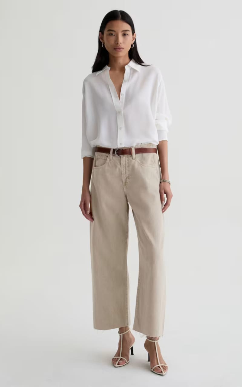 AG Jeans- Hattie High Rise Barrel Crop in Sulphur Light