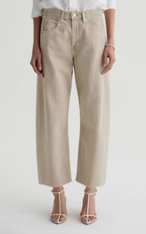 AG Jeans- Hattie High Rise Barrel Crop in Sulphur Light