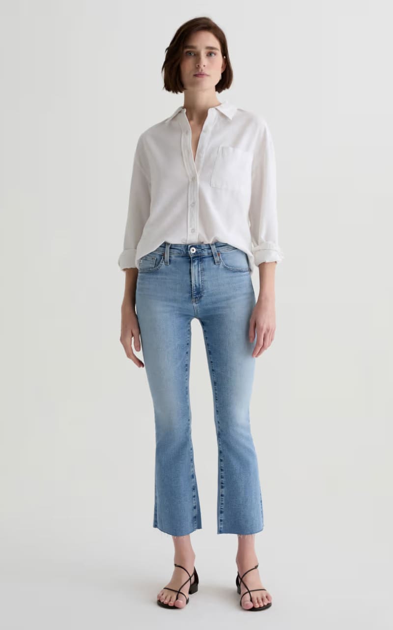 AG Jeans- Farrah Boot Crop in Marina Blue - denim