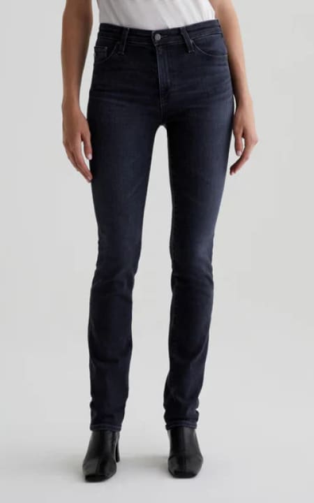 AG Jeans- Mari Extended Length Slim Straight Jean - denim