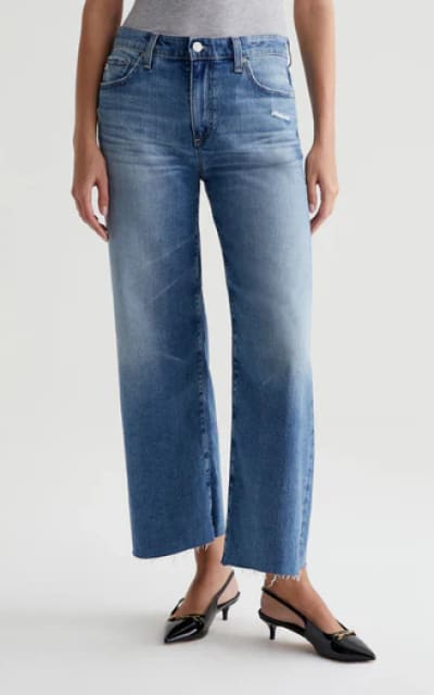 AG Jeans- Saige Mid Rise Wide Leg Crop Jean in 17 Years