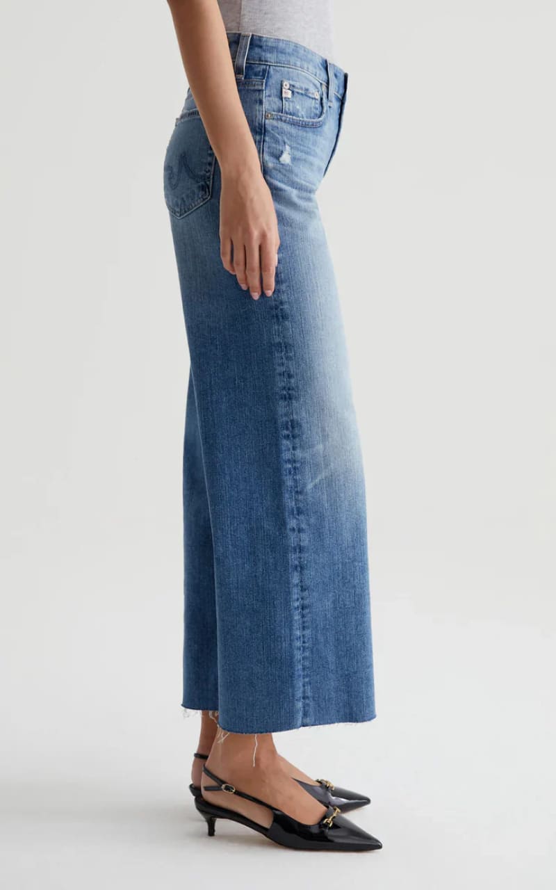 AG Jeans- Saige Mid Rise Wide Leg Crop Jean in 17 Years