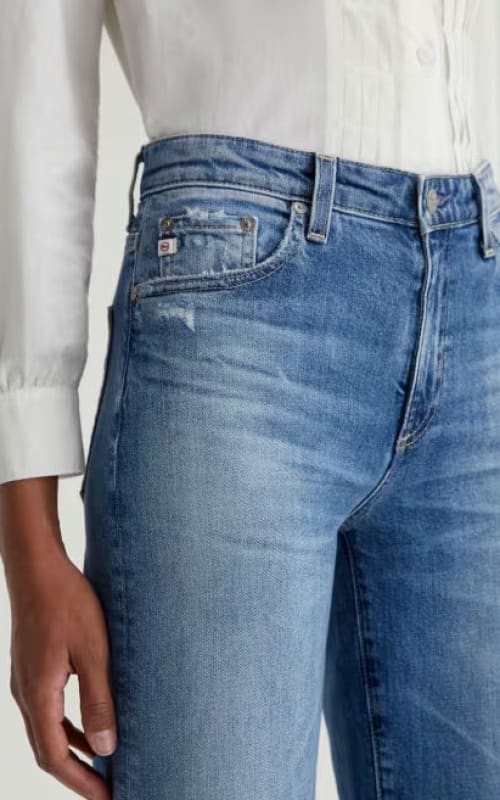AG Jeans- Saige Wide Leg Crop in 16 Years Postcard - denim