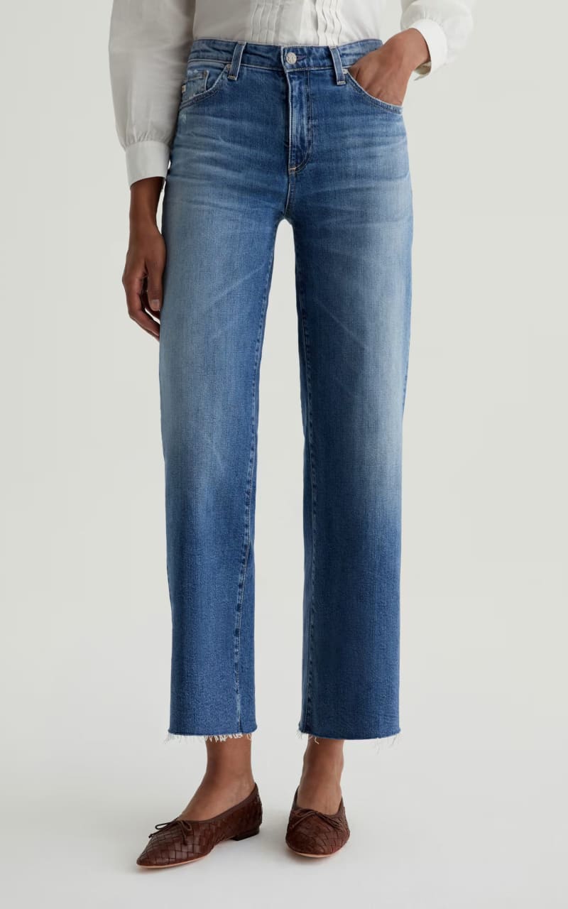 AG Jeans- Saige Wide Leg Crop in 16 Years Postcard - denim