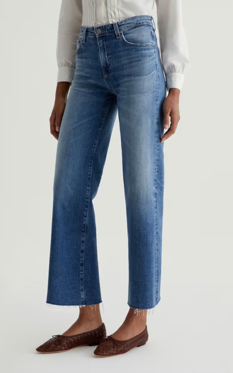 AG Jeans- Saige Wide Leg Crop in 16 Years Postcard - denim