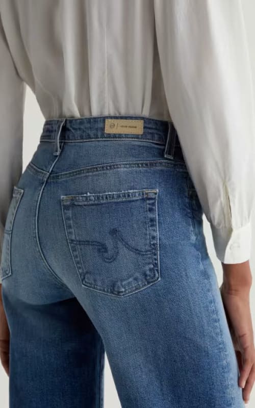AG Jeans- Saige Wide Leg Crop in 16 Years Postcard - denim