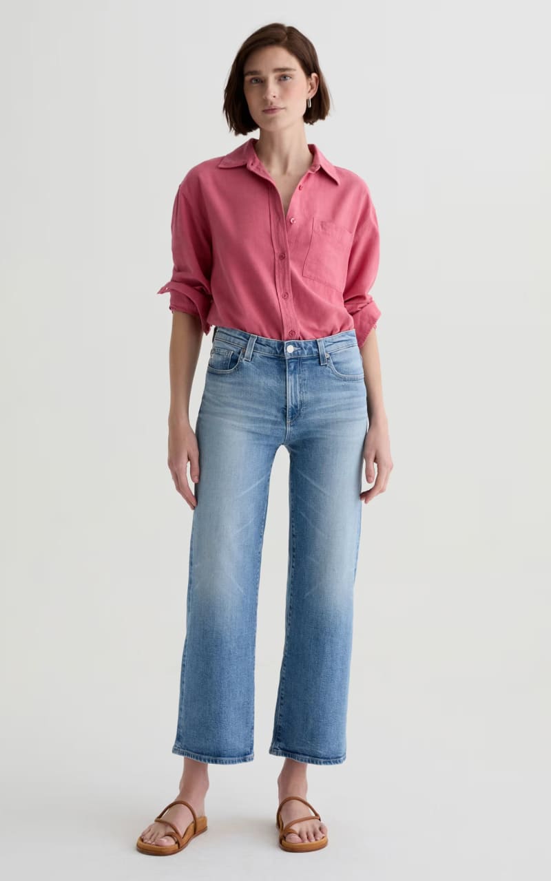 AG Jeans- Saige Wide Leg Crop in Helios - denim