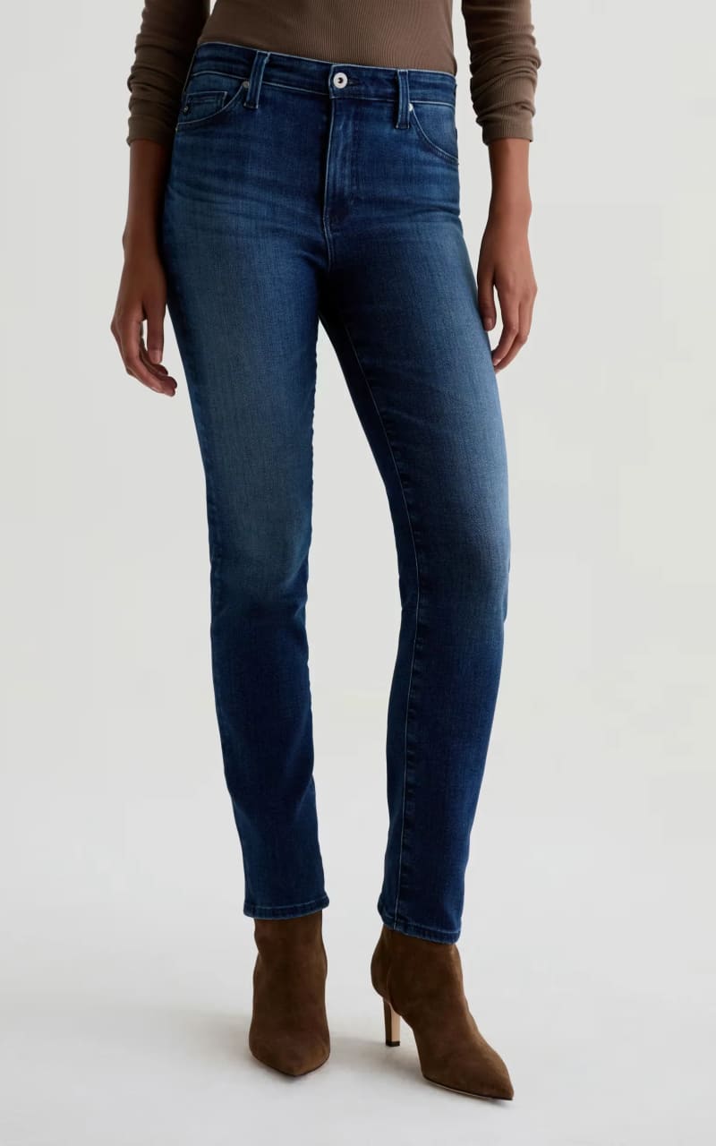 AG Jeans- Mari Mid-Rise Slim Straight in Epilogue - denim