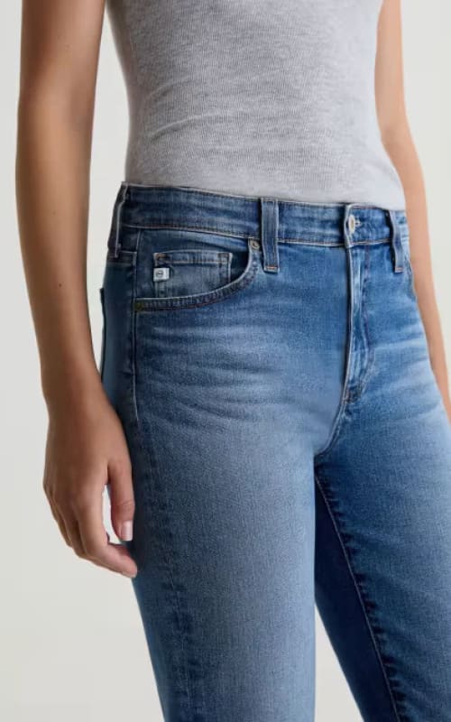 AG Jeans- Mari Mid-Rise Slim Straight in Tinseltown - denim