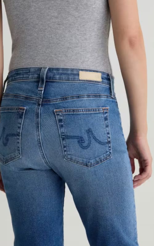 AG Jeans- Mari Mid-Rise Slim Straight in Tinseltown - denim