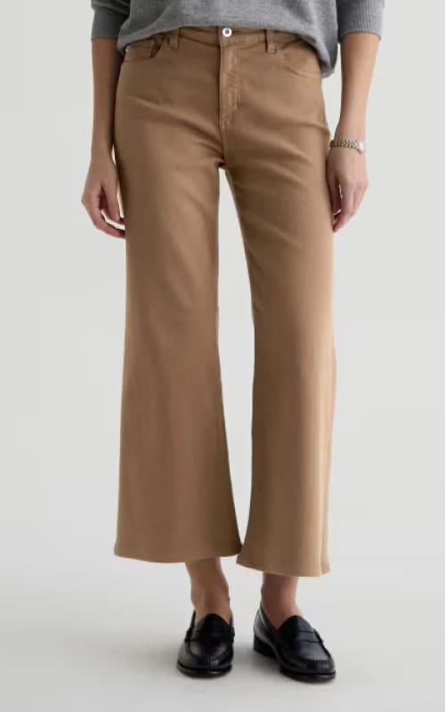 AG Jeans- Saige Wide Leg Crop in Melange Stone - denim