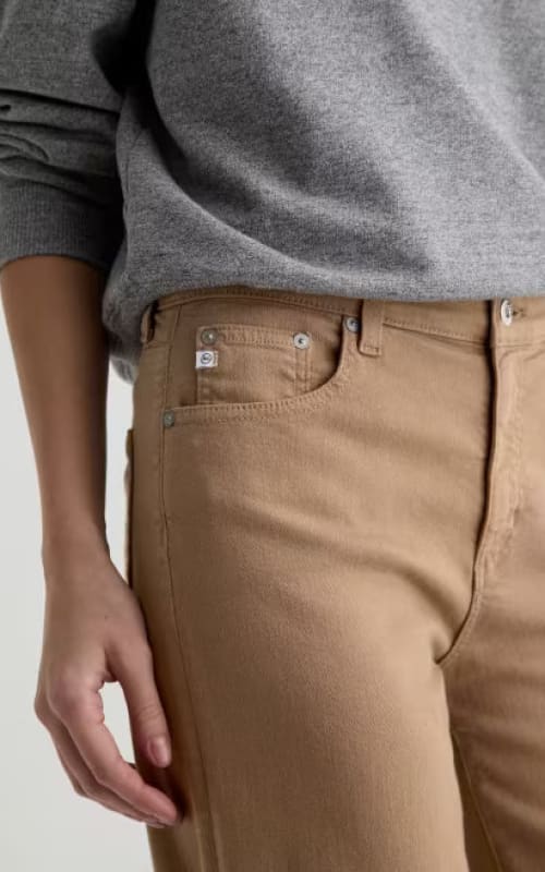 AG Jeans- Saige Wide Leg Crop in Melange Stone - denim