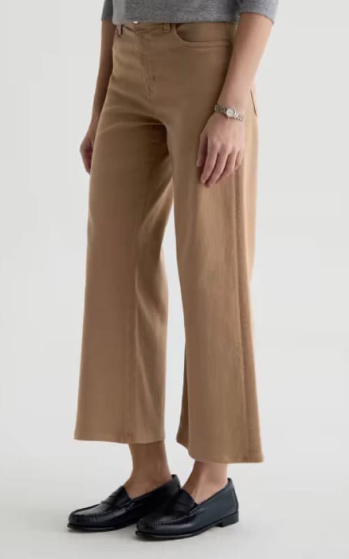 AG Jeans- Saige Wide Leg Crop in Melange Stone - denim