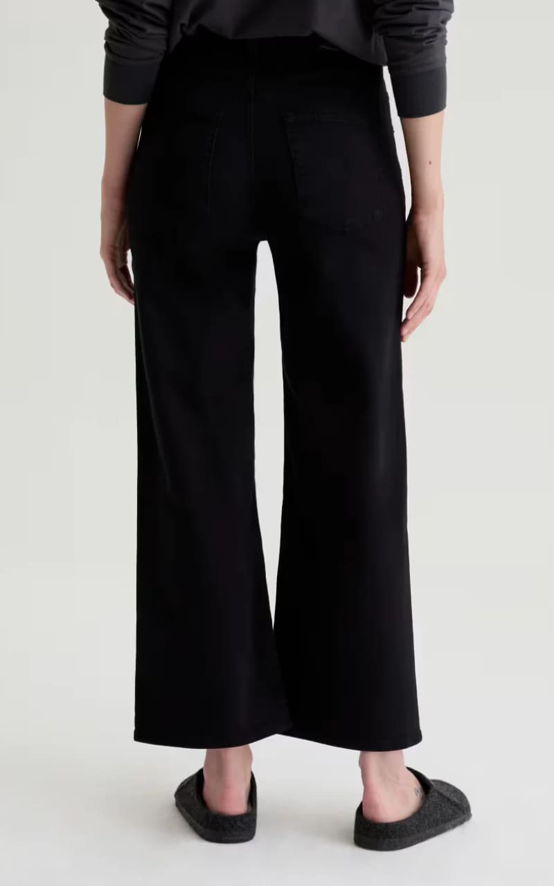 AG Jeans- Saige Wide Leg Crop in Super Black - denim