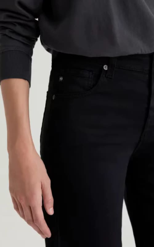 AG Jeans- Saige Wide Leg Crop in Super Black - denim