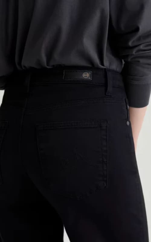 AG Jeans- Saige Wide Leg Crop in Super Black - denim