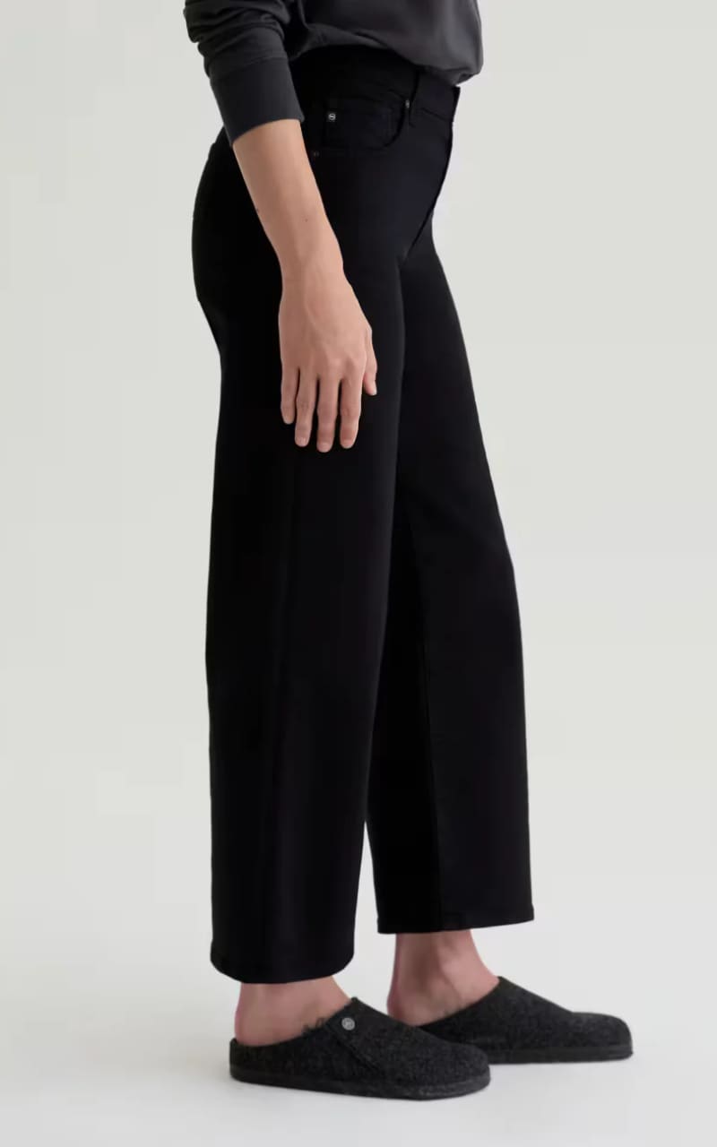 AG Jeans- Saige Wide Leg Crop in Super Black - denim