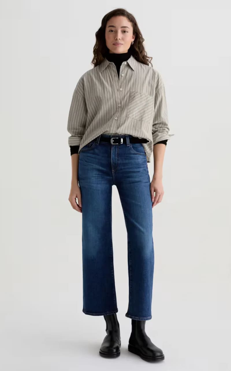 AG Jeans- Saige Wide Leg Crop in Veiled - denim