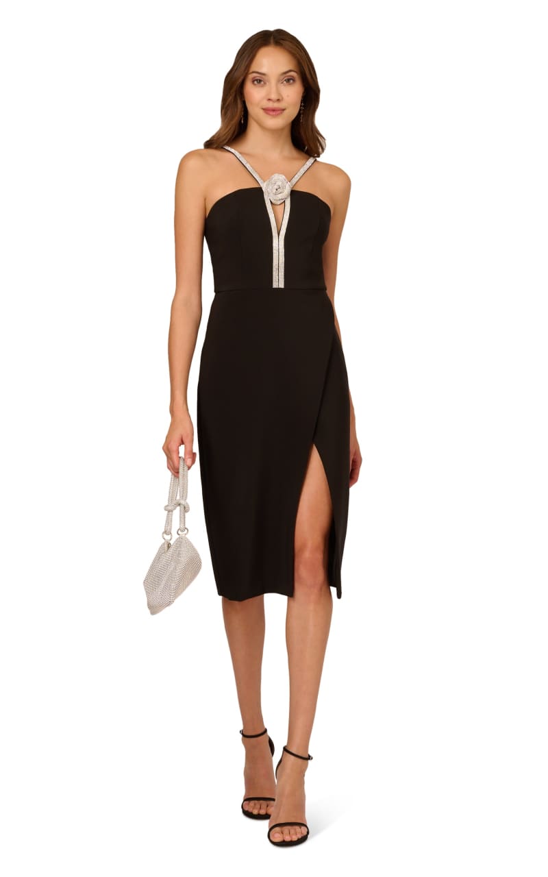 Aidan Mattox- Elena Crepe Midi Dress