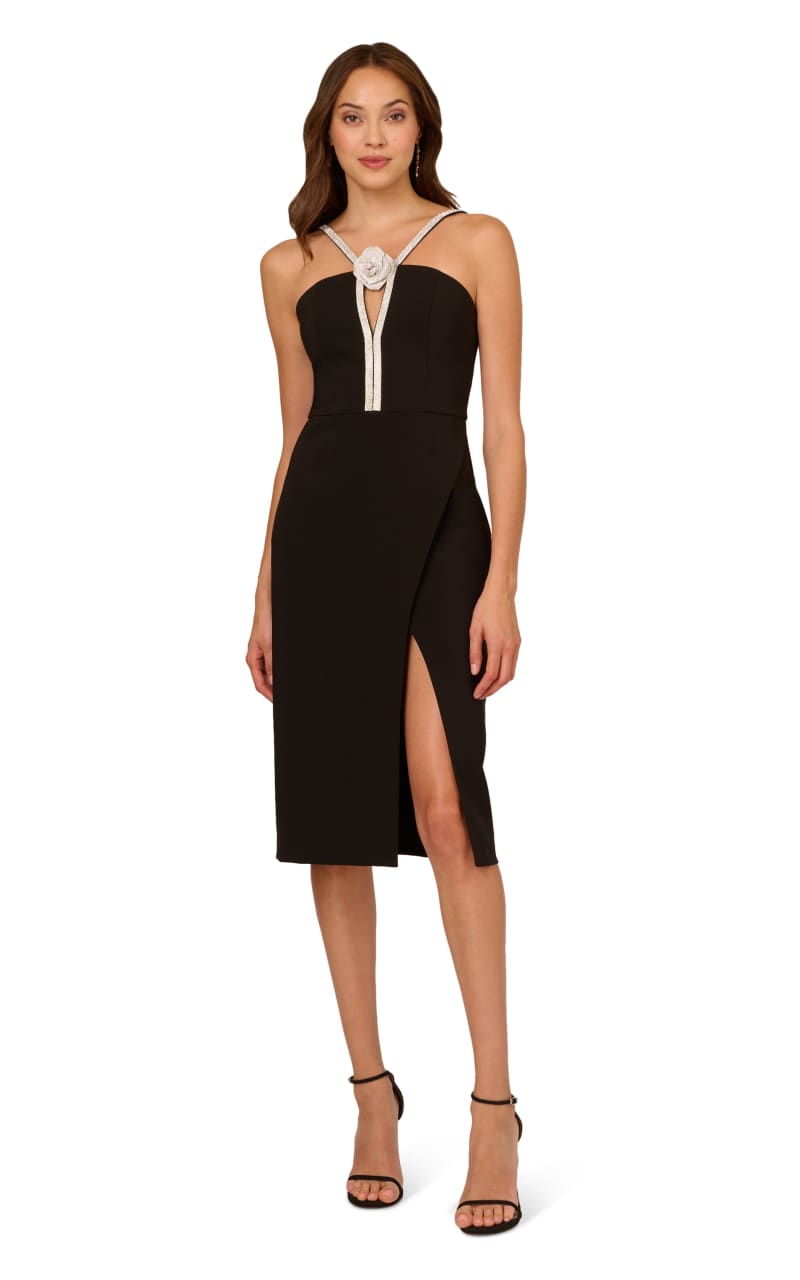 Aidan Mattox- Elena Crepe Midi Dress